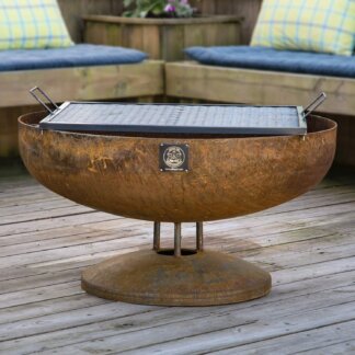 36 Inch Elliptical Fire Pit on Flanged Base