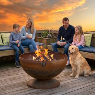 37” Hemisphere Fire Pit on Flanged Base