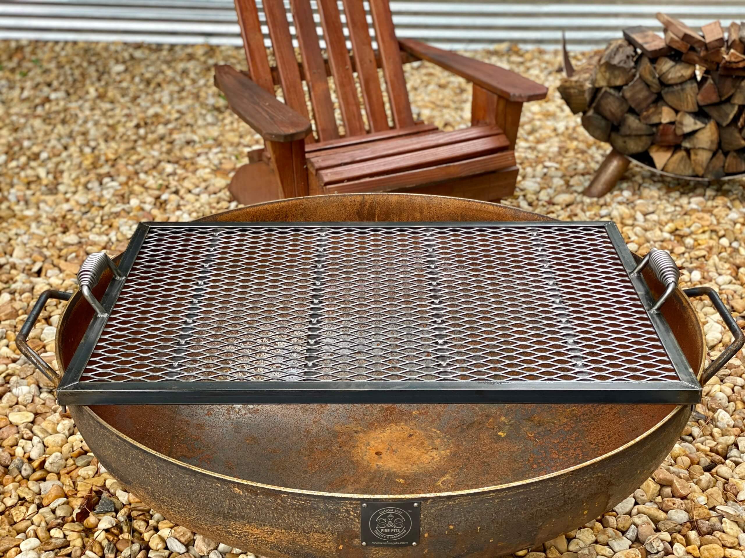 42 Heavy Duty Handcrafted Fire Pit, Fire Pit Grill Grate