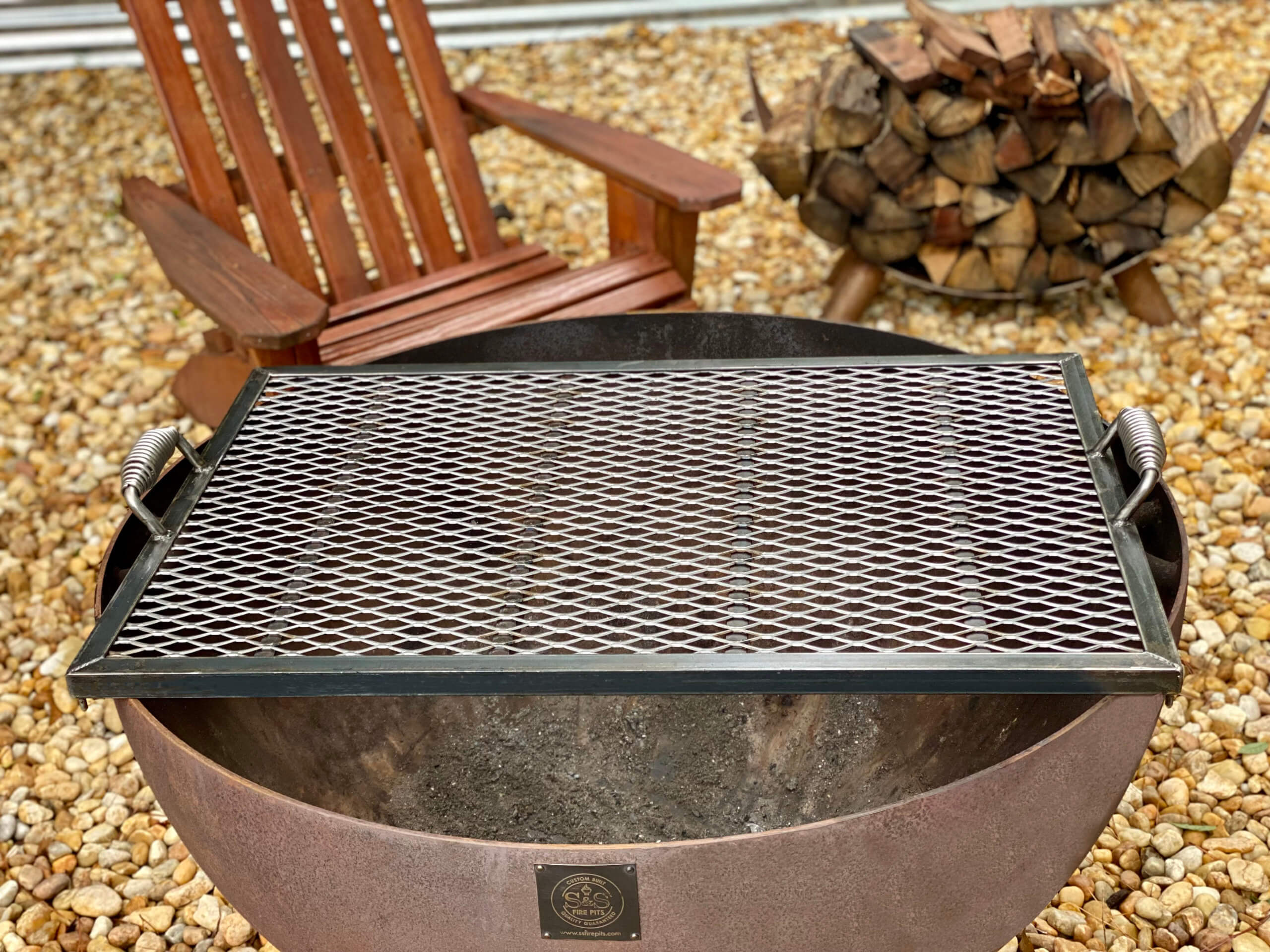 41 Heavy Duty Handcrafted Fire Pit, Square Fire Pit Cooking Grate