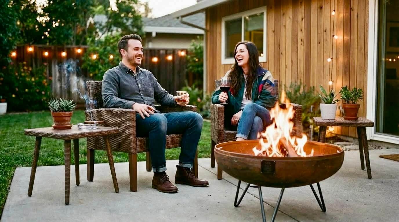 30" Elliptical Mid Century Modern Fire Pit - Image 2