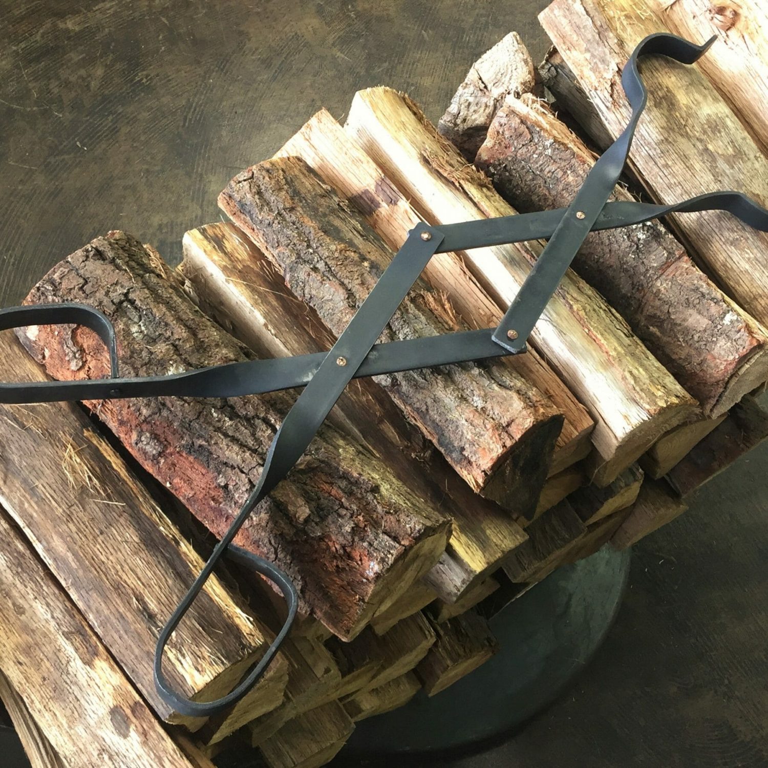 handcrafted log tongs