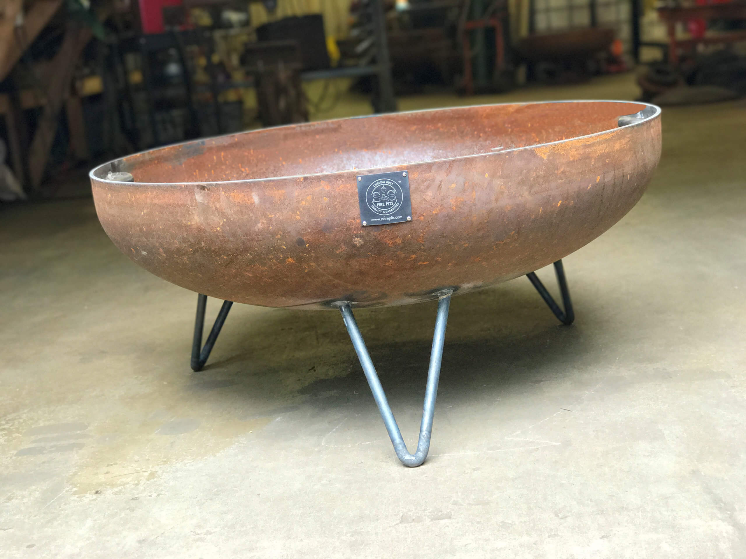 42 Elliptical Mid Century Modern Fire Pit