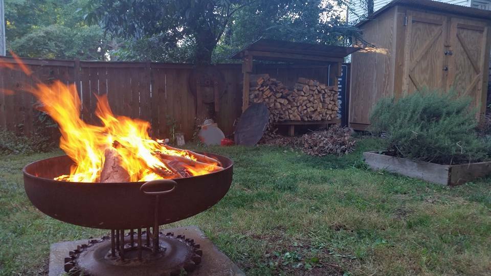 Fire pit wood stacking hot sale