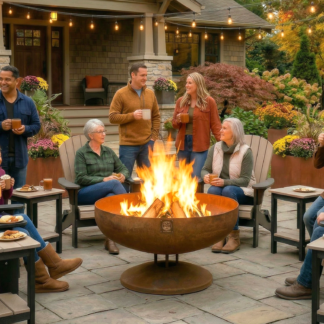 42” Elliptical Fire Pit on Flanged Base