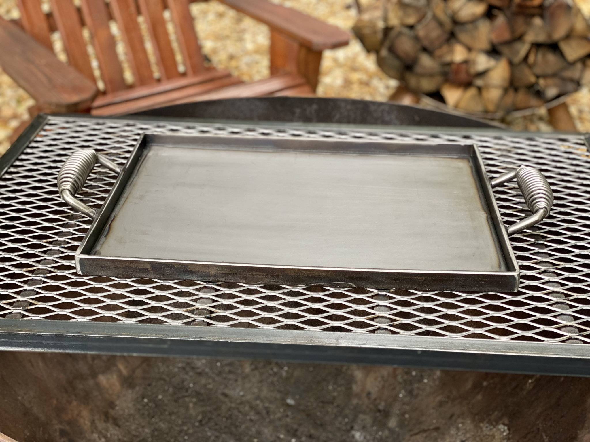 Large Heavy Duty Carbon Steel Searing Griddle Plate Custom Fire Pits Unique Fire Pits
