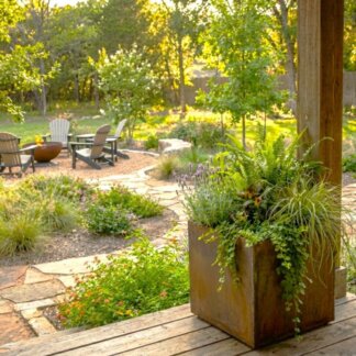 Corten Steel Planter Box 12x12x12 With Shelf