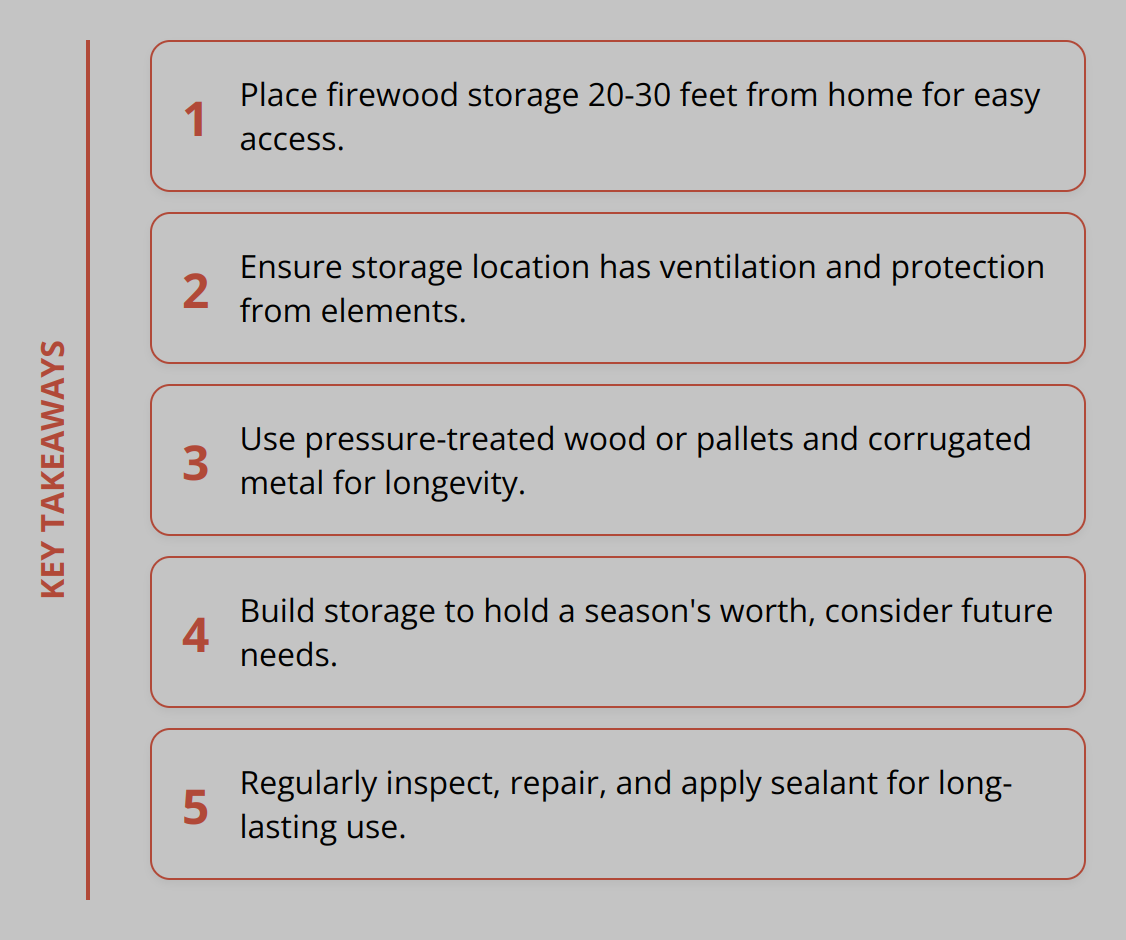 Key Takeaways - DIY Firewood Storage: Practical Tips