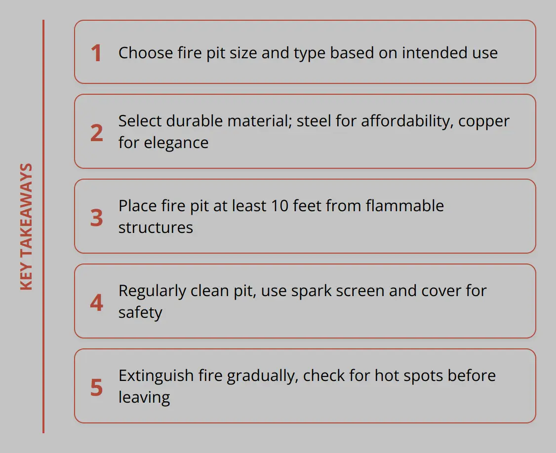 Key Takeaways - Summer Fire Pit Tips [Beginner's Guide]