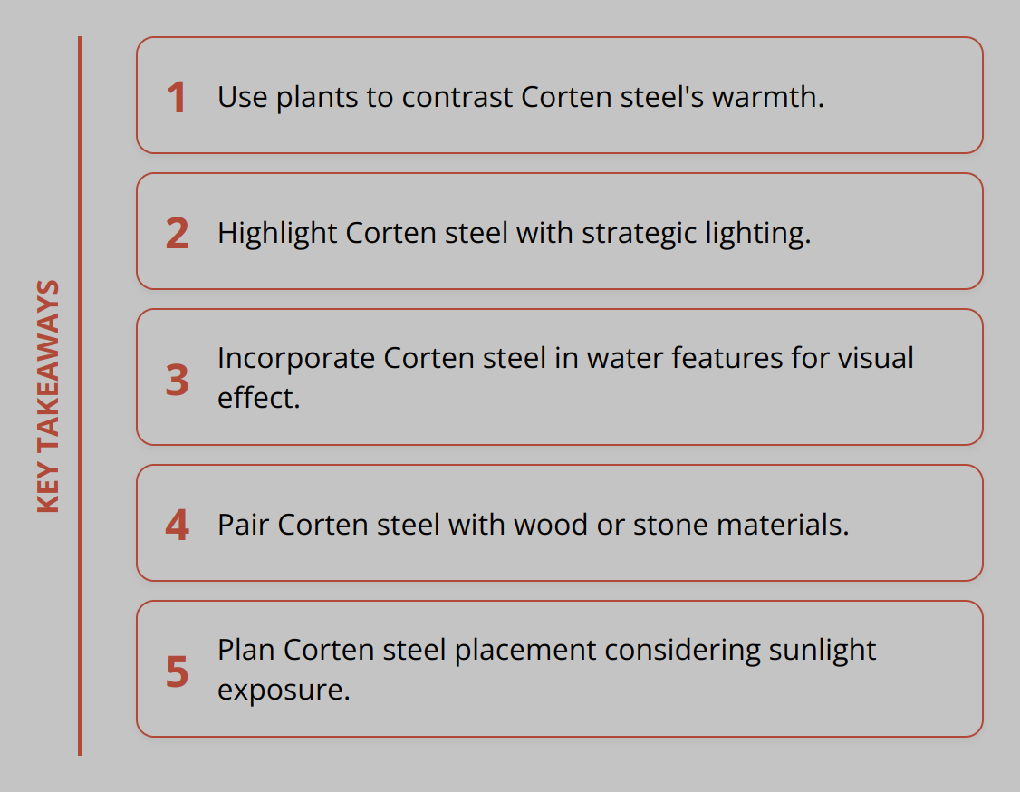 Key Takeaways - Why Corten Steel is Aesthetic for Your Outdoor Space