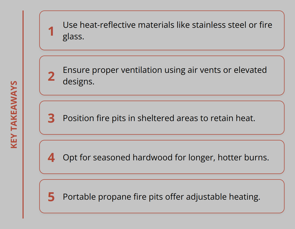 Key Takeaways - Fire Pit Heating Efficiency Explained