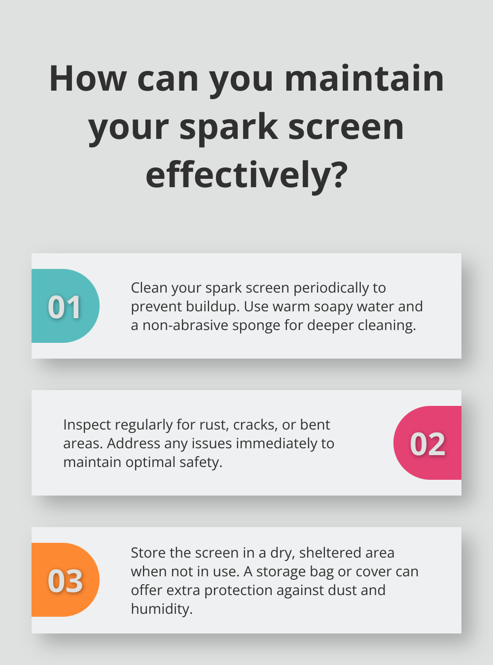 Fact - How can you maintain your spark screen effectively?