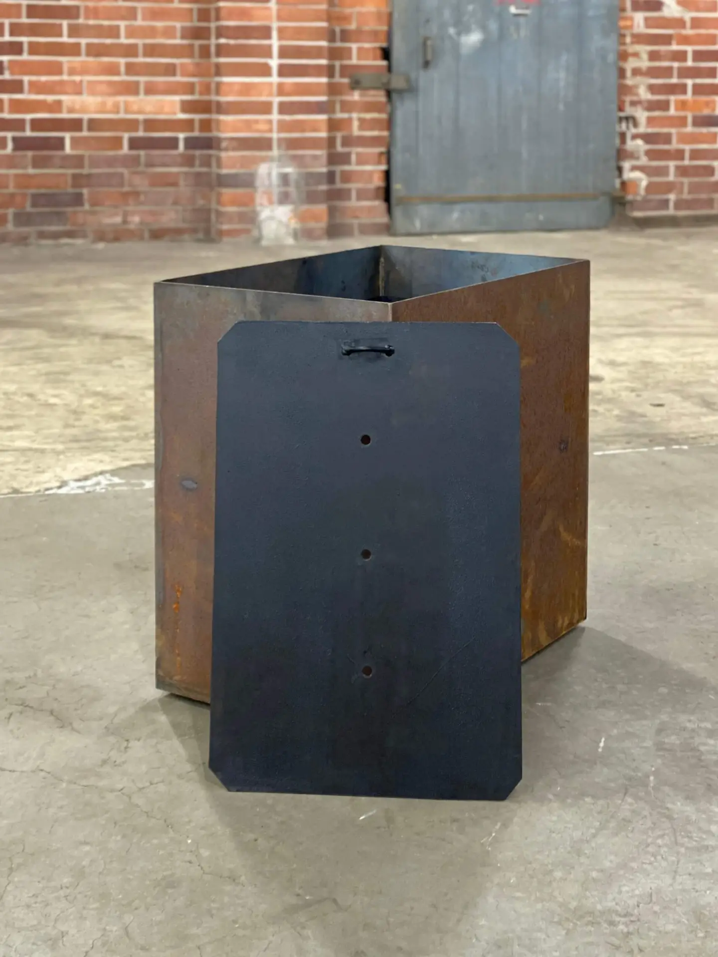 S&Amp;S Fire Pits Corten Box With Drop In Shelf Scaled