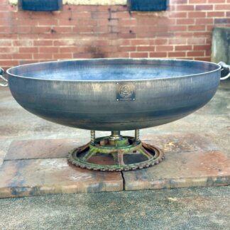 42” Elliptical "One Off"  Fire Pit on Repurposed Green Drive Gear